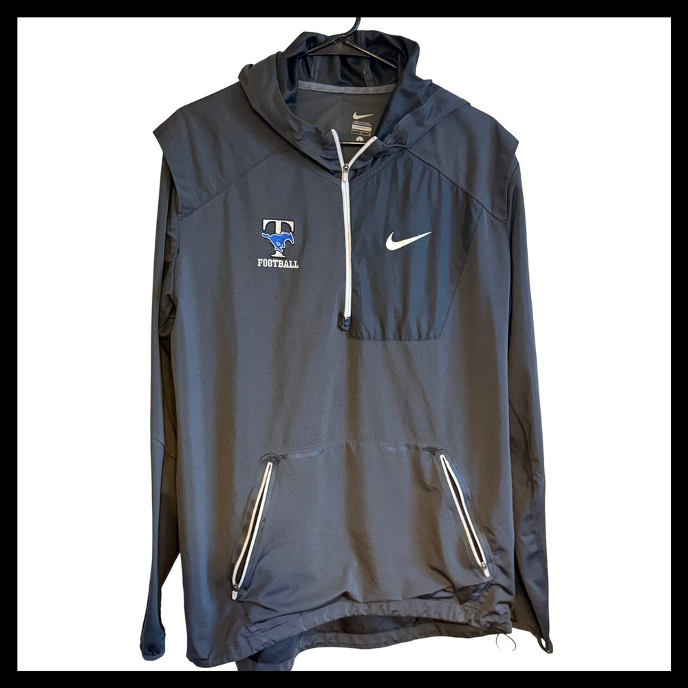 Nike Football Pullover Jacket Gray T Mustangs L Mens